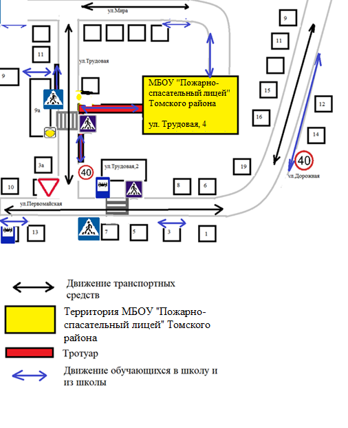 Схема движения до школы.